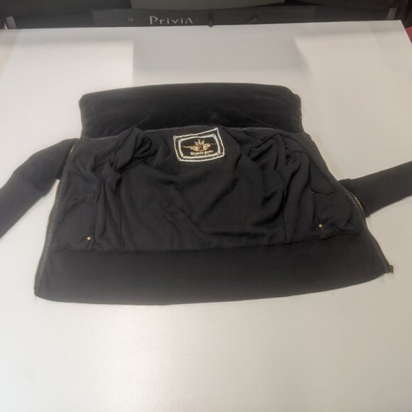 Twisted Heart Black Velour Zippered Jacket Size *Small - Picture 8 of 15